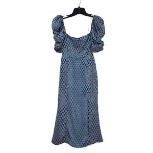 Fore Collection Women's Printed Puff Sleeve Slit Midi Dress - XS